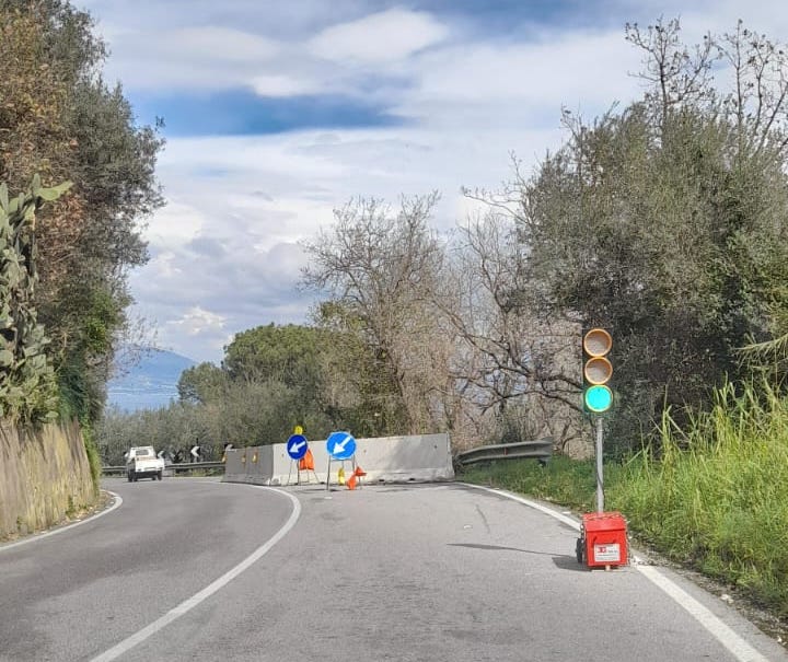 Il tratto di strada interessato dai lavori